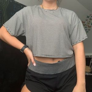 Black and white striped top